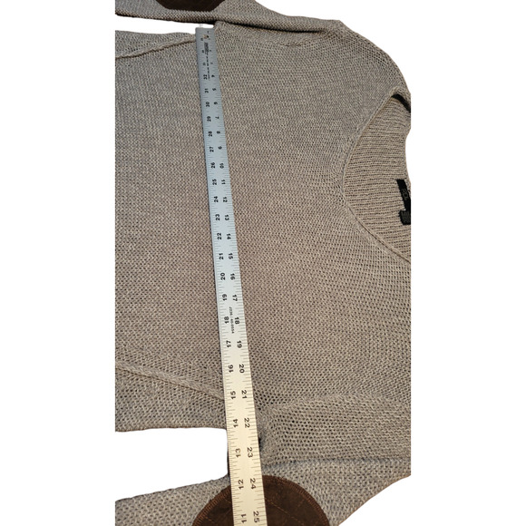 RDI Gray Sweater With Faux Leather‎ Elbow Patches V Neck 1X - Picture 7 of 7